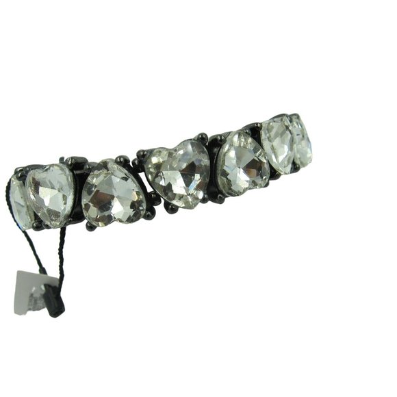 WHBM CLEAR CRYSTAL HEART BRACELET Demure NWT Love Casual - Picture 2 of 9